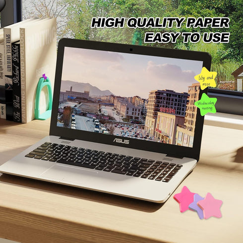 Self Sticky Post Notes, Bright Colorful Creative Notes for Notebooks, 2.75 x 2.75 Inch, 50 Pieces/Pad, 600 Sheets