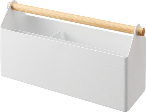 YAMAZAKI Home Desk Organizer, White Storage Solution for Office Supplies