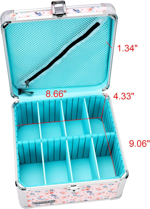 Vaultz Portable Safe Box, 10 x 10 x 6.5 Inch Large Storage Box with Lock, Mesh Pocket & Compartments