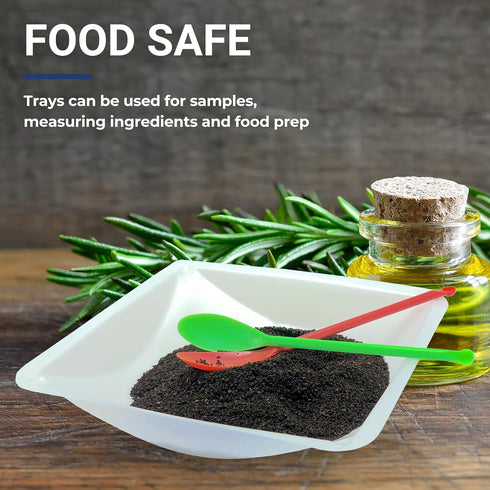 Weigh Boats Large - 125 Pack 330ml Plastic Disposable Trays for Scale, Square Weighing Dishes for Powder, Food Samples