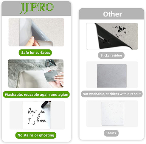 Dry Erase Sticky Notes, Reusable Whiteboard Stickers, 3"x3", 12 Pack, Great for Labels, Lists, Reminders, Washable,