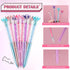 Leinuosen 48 Pcs Big Crystal Diamond Pens, Bulk Christmas Gift Bling Ballpoint Pen with Black Ink for Office Supplies
