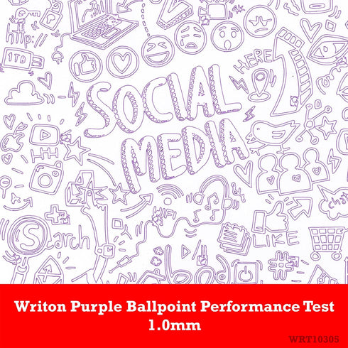 Writon Round Stick Ballpoint Pens, 24 Pack, 1.0mm Medium Point, Purple Ink