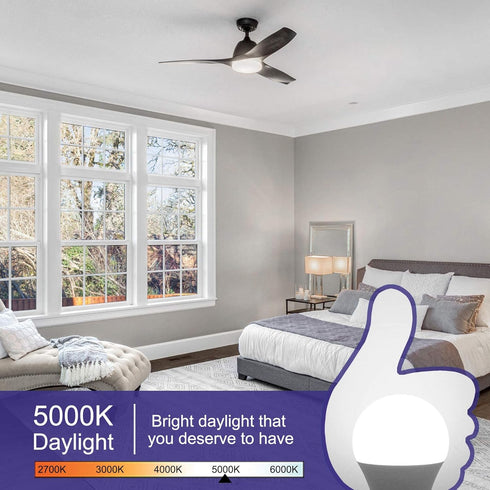 Cotanic 8 Pack Ceiling Fan Light Bulb, 5000K Daylight, E26 Base A15 LED, 60W Equivalent, 600lm, Non-Dimmable