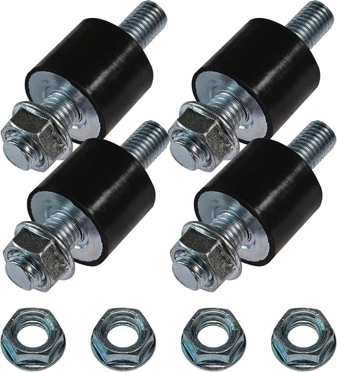 M8 Rubber Studs Shock Isolator Mounts - Anti-Vibration for Heat/Water Pumps, Garage Motors, 4 Pack