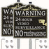 (2Pack) Large Video Surveillance Sign, No Trespassing Warning Sign, With 36" Long