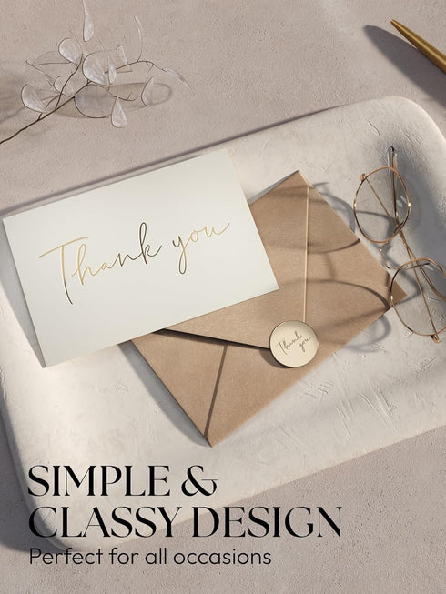 Twistionery Set 100 4x6 Thank You Cards & Envelopes of - Wedding, Baby Shower & More - Blank Cards