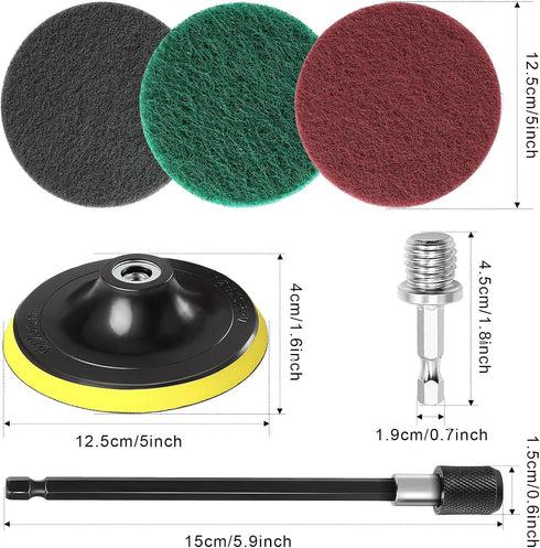 Power Scrub Pads Drill Attachment, GOH DODD 30 Pieces 5 Inch Headlight Restoration Kit for Cleaning