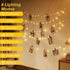 Wentwos 33FT 100 IP65 8 LED Rechargeable String Lights, USB Charging, Waterproof Outdoor Camping Lights, Modes Fairy