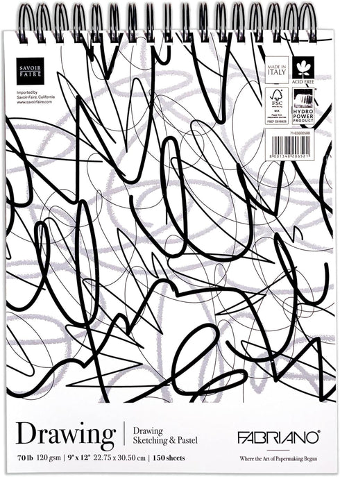 Fabriano Studio Fat Pad, 9 x 12, White