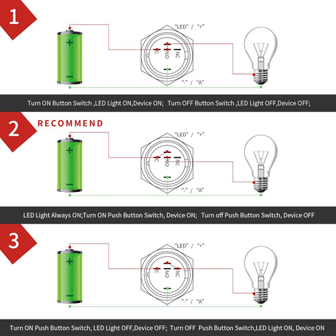 APIELE 19mm Momentary Push Button Switch On Off Aluminium Alloy 12V LED Angel Eye Head with Wire Socket
