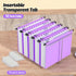 Extra Capacity Plastic Hanging File Folders, 12 Pack, Heavy Duty 2 Inch Expansion, Letter Size, Purple