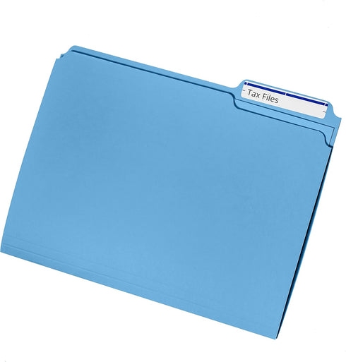 Blue Summit Supplies 200 Blue File Folders, Letter Size, 1/3 Cut Tab, Great for Organizing