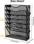 EasyPAG Office Supplies Wall File Organizer, 7 Tier Vertical Hanging File Folders Holder, Black