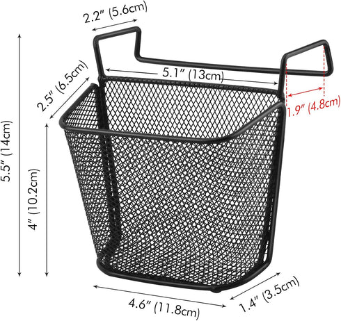 Poeland Cubicle Hanging Basket for Office, Easy Hang-on Metal Mesh Shelf Storage Organizer for Desk Partitions