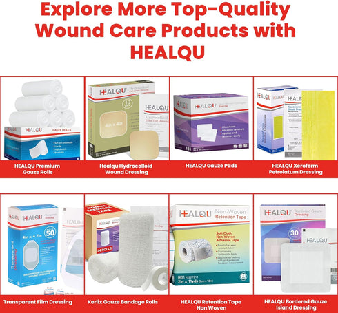 4x4 100 Packed HEALQU Gauze Pads Non-Woven - - Box of Sterile Individually Gauze Sponges - Super Absorbent Surgical