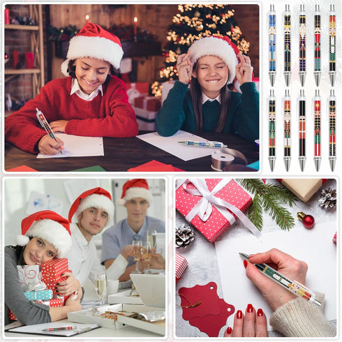 Jetec 100 Set Christmas Nutcracker Gifts, King and Soldier Nutcracker Ballpoint Pen with Have a Nutty Christmas Card