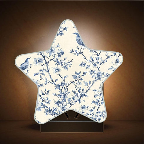 Burbuja 0.2W Vintage Indigo Twig Bird LED Night Light Plug into Wall Star-Shaped Nightlight Dusk to Dawn Auto Sensor