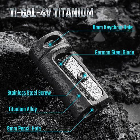 KT00 KeyUnity Titanium Alloy Handheld Pencil Sharpener, German Steel Blade, Single Hole Manual Pencil Sharpener