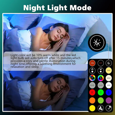 E12 Bulb 5W 40W A15 Bulb 2700K-6000K, 30 E12 Bulb Dimmable,Timer, 2 Modes,6-Pack FTL LED Light Color Changing