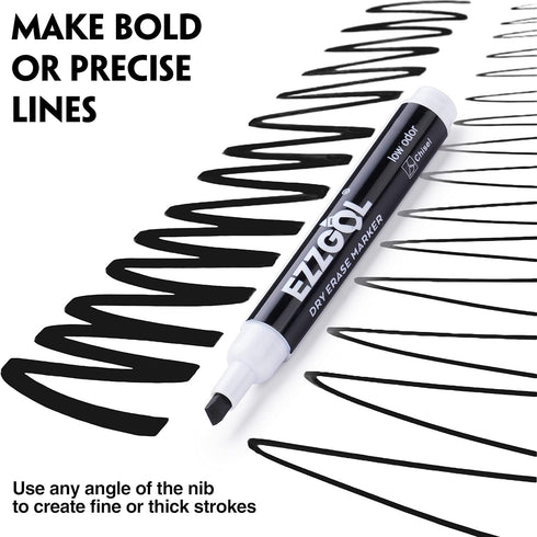 72 Pack Ezzgol Dry Erase Markers Bulk, Black Low Odor Whiteboard Markers