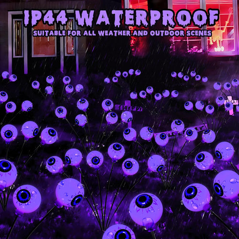 Brizled 2 Pack Solar Halloween Lights, 12 LED Eyeball Lights with 2 Modes for Outdoor Garden Yard Lawn Decoration