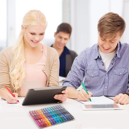 Vanstek 15 Colors Retractable Erasable Gel Pens, Fine Point 0.7mm, Premium Comfort Grip for School Supplies