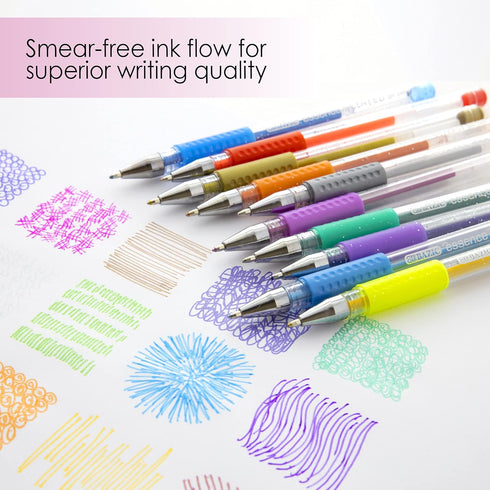 BAZIC Scented Glitter Neon Metallic Gel Pen, 24 Color Smooth Writing for Drawing, Art Christmas Gift