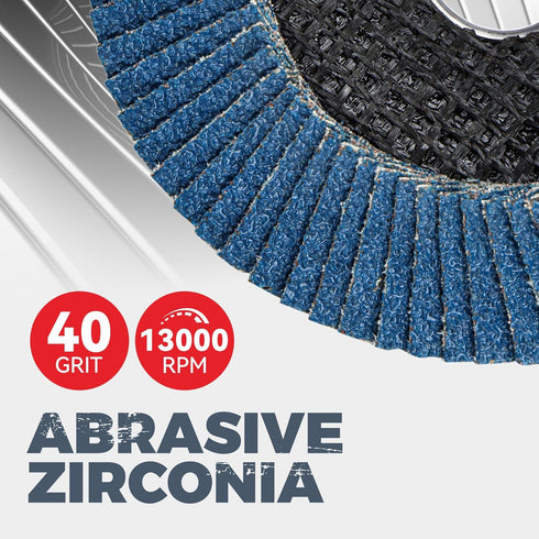 ABARPRO Flap Discs, 4-1/2-inch, Arbor Size 7/8-inch, T29 Zirconia Abrasive Grinding Wheel and Flap Sanding Disc, 40 Grit(10 Pack)