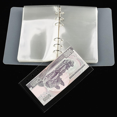 Ettonsun Thickened 100 Pocket Dollar Bill Holders for Collectors, Small Size Currency Storage Album Holder for Travel
