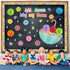 TaoBary 96 Pcs April Showers Bring May Flowers Bulletin Board Cutouts - 3D Tissue Paper Flower Spring Classroom