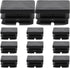 Homoyoyo 12pcs Black Plastic Square Tube End Inserts for Furniture Legs, Chair