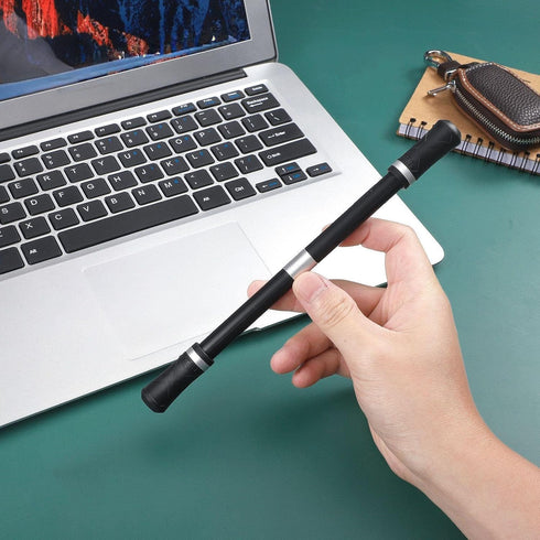 Outus 2 Pieces Spinning Pen Rolling Finger Anxiety Fidget Weighted Pens Cool Rotating Twirling Pencil for Adults Office
