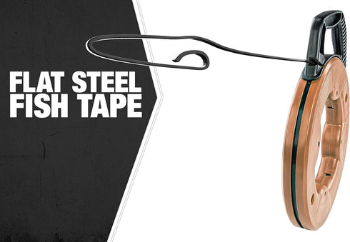 1/8-Inch 125-Foot Southwire Fish Tape Tool - Durable Tempered Spring Steel for Efficient Wire Pulling - High-Impact