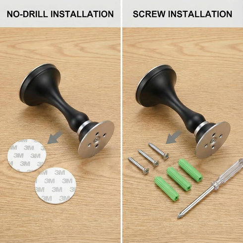 bqoeesok 2 Pack, 3M Magnetic Door Stoppers Heavy-Duty Stainless Steel Door Stop for Wall and Floor Mount, No-Drill Tape