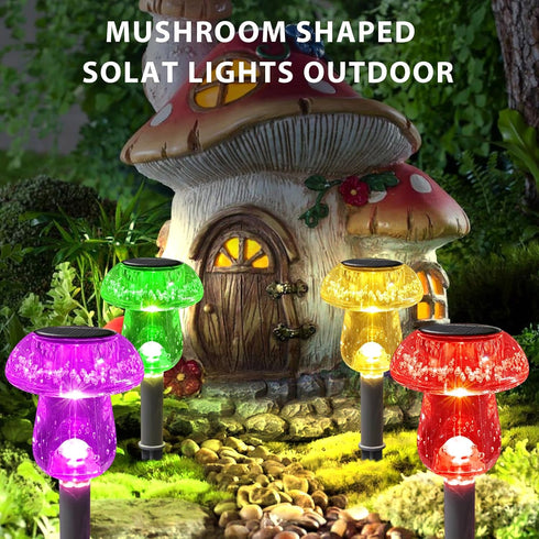 16 Pack Benany Solar Lights Outdoor, Mushroom Lights Outside Waterproof, Solar Powered LED Lighting for Garden, Yard