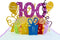 iGifts And Cards Happy 100th Birthday 3D Pop Up Greeting Card, Special Occasion, Celebration for Husband, Wife, Friend