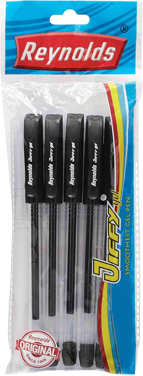 Reynolds Jiffy 0.5mm Needle Point Gel Pens, Black Ink, Pack of 40 (Ship From India)