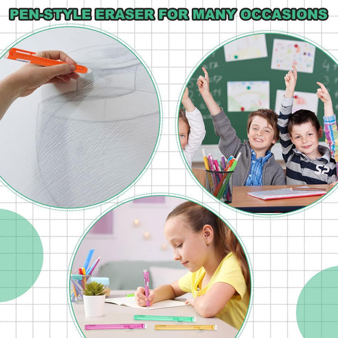 Ctosree 96 Pcs Retractable Mechanical Eraser Bulk, Portable Pen Style with Grip for School Office Painting Writing