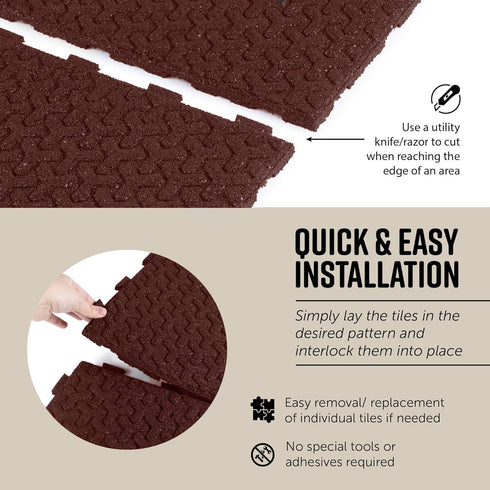 16 16 4 Playsafer Windmill Rubber Interlocking Tiles | X | Easy Install for Indoor and Outdoor Use (Red, Tiles)