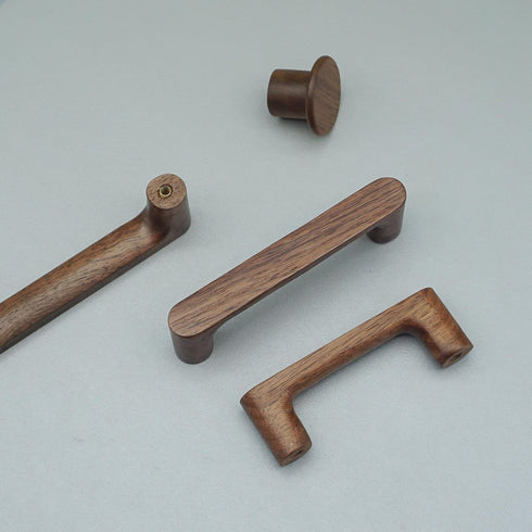 (1, 4" MFYS Walnut Wood Drawer Pulls Handes Rustic Cabinet Pulls Handles Wood Dresser Knob Kitchen Furniture Hardware