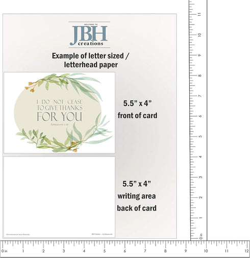Pack 48 Thank You Inspirational Bible Verse Note Cards with Envelopes