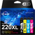 Uniwork Remanufactured Ink Cartridge Replacement for Epson 220 220XL, 4 Pack for Workforce WF-2760, WF-2750, WF-2630,