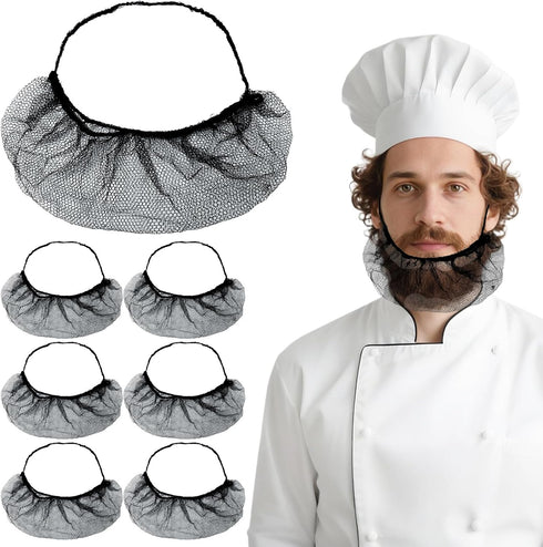 Gabrella 100 Pcs Disposable Beard Nets Food Service, Breathable Nylon Hair Nets for