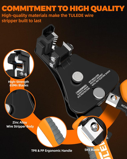 Automatic Wire Stripper, 3 IN 1 Self Adjusting Stripper/Cutter/Crimping Tool for 8-18 AWG Solid and Stranded Wire
