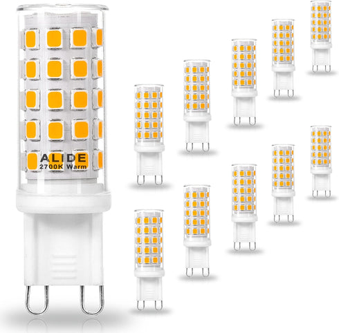 ALIDE G9 LED Bulbs 5W Replace 50-60 Watt Halogen Equivalent, 2700K Soft Warm White, 10 Pack