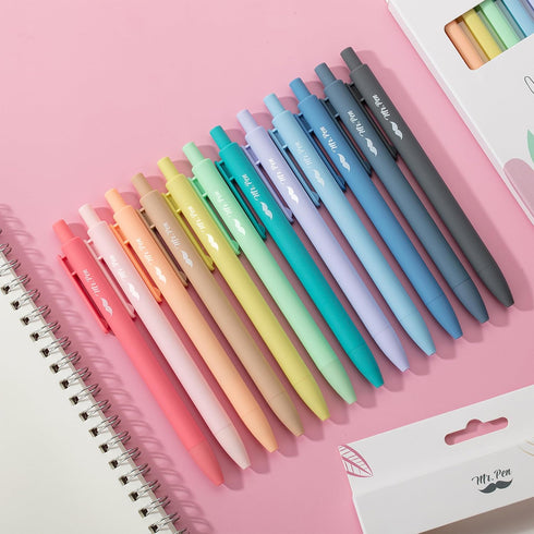 Mr. Pen Retractable Gel Pens, 12 Pack, Fast Dry, Fine Point 0.7mm, Cute Aesthetic Pens for Journaling, Gel Ink Pens