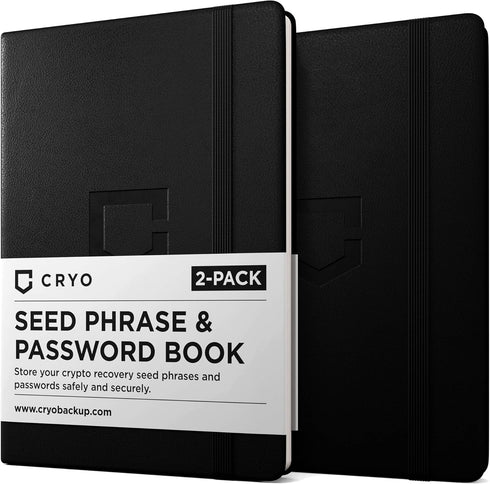 CRYO Crypto Seed Phrase Storage Notebook - Waterproof Stone Paper Book for Cryptocurrency Recovery Phrase Password