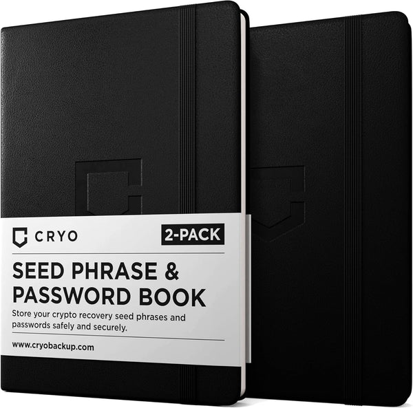 CRYO Crypto Seed Phrase Storage Notebook - Waterproof Stone Paper Book for Cryptocurrency Recovery Phrase Password