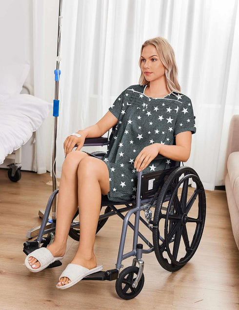Deyeek Post Shoulder Surgery Dress Women Side Full Tear Away After Rotator Cuff Chemo Dialysis Port Adaptive Clothing